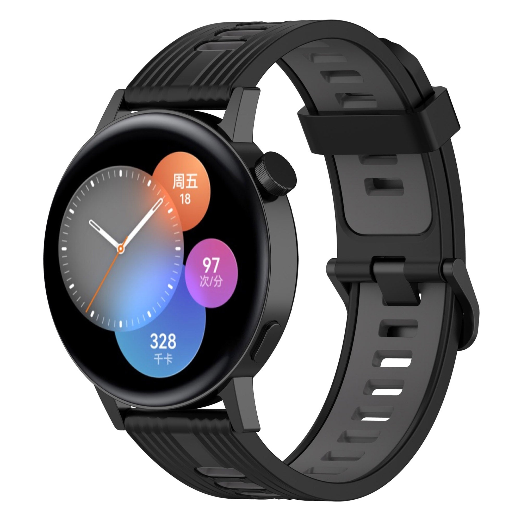 20mm Stripes Design Bi-color Silicone Soft Watch Band Adjustable Wrist Strap for Huawei Watch GT3 42mm Samsung Galaxy Watch4 40mm 44mm 20mm Stripes Design Bi-color Silicone Soft Watch Band Adjustable Wrist Strap for Huawei Watch GT3 42mm Samsung Galaxy Watch4 40mm 44mm